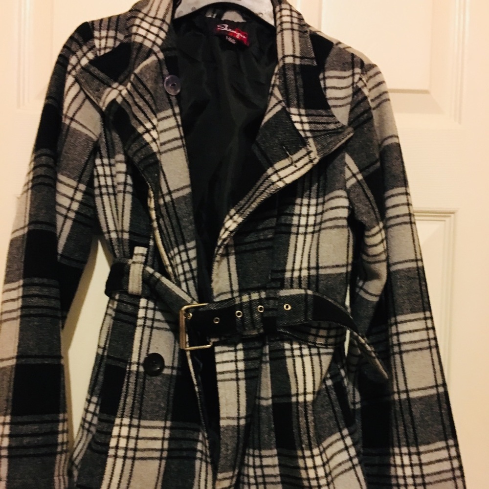 💕Girls Houndstooth Pea Coat size 10/12💕